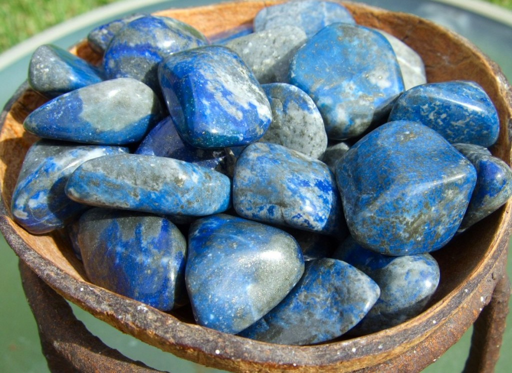 This Lapis is from Chile, shows more grey & no pyrite.