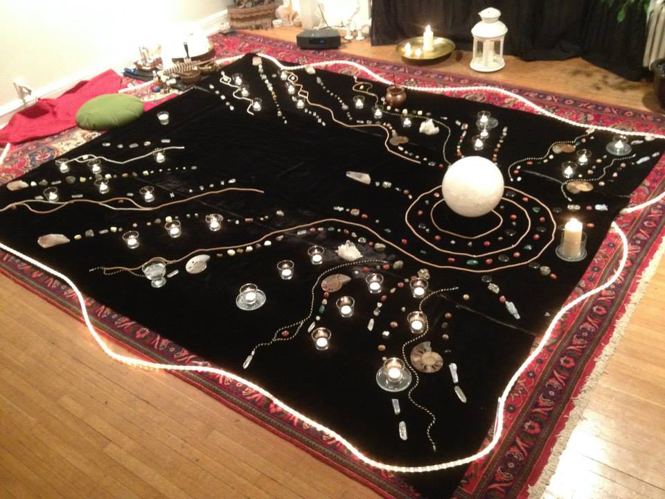 A room-sized crystal grid done by http://www.therockstore.ca/ Now they ROCKED THAT!!