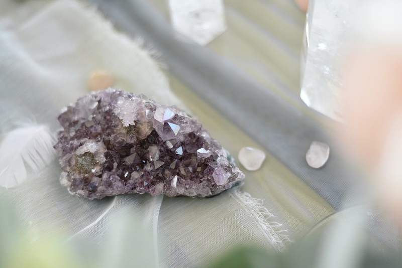 amethyst and quartz geode cluster