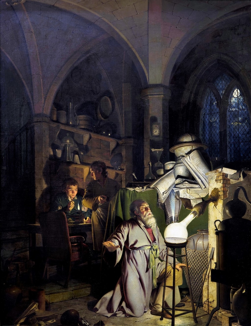 A painting known as The Alchemist silver alchemy