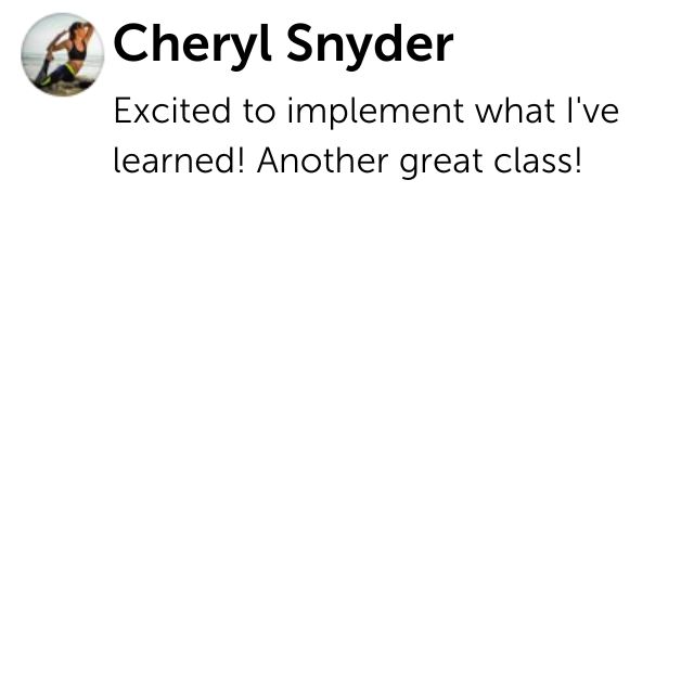 Cheryl Snyder Testimonial